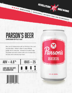 Parson's Beer Sell Sheet