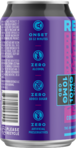 Reverb Splash Concord Grape Blueberry 10mg Can Side 1
