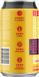 Reverb Splash Pineapple Passion Fruit 10mg Can Side 1